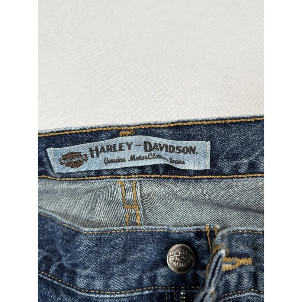 Harley-Davidson Jeans Mens 43x31 Blue Medium‎ Wash Straight Denim Motorcycle